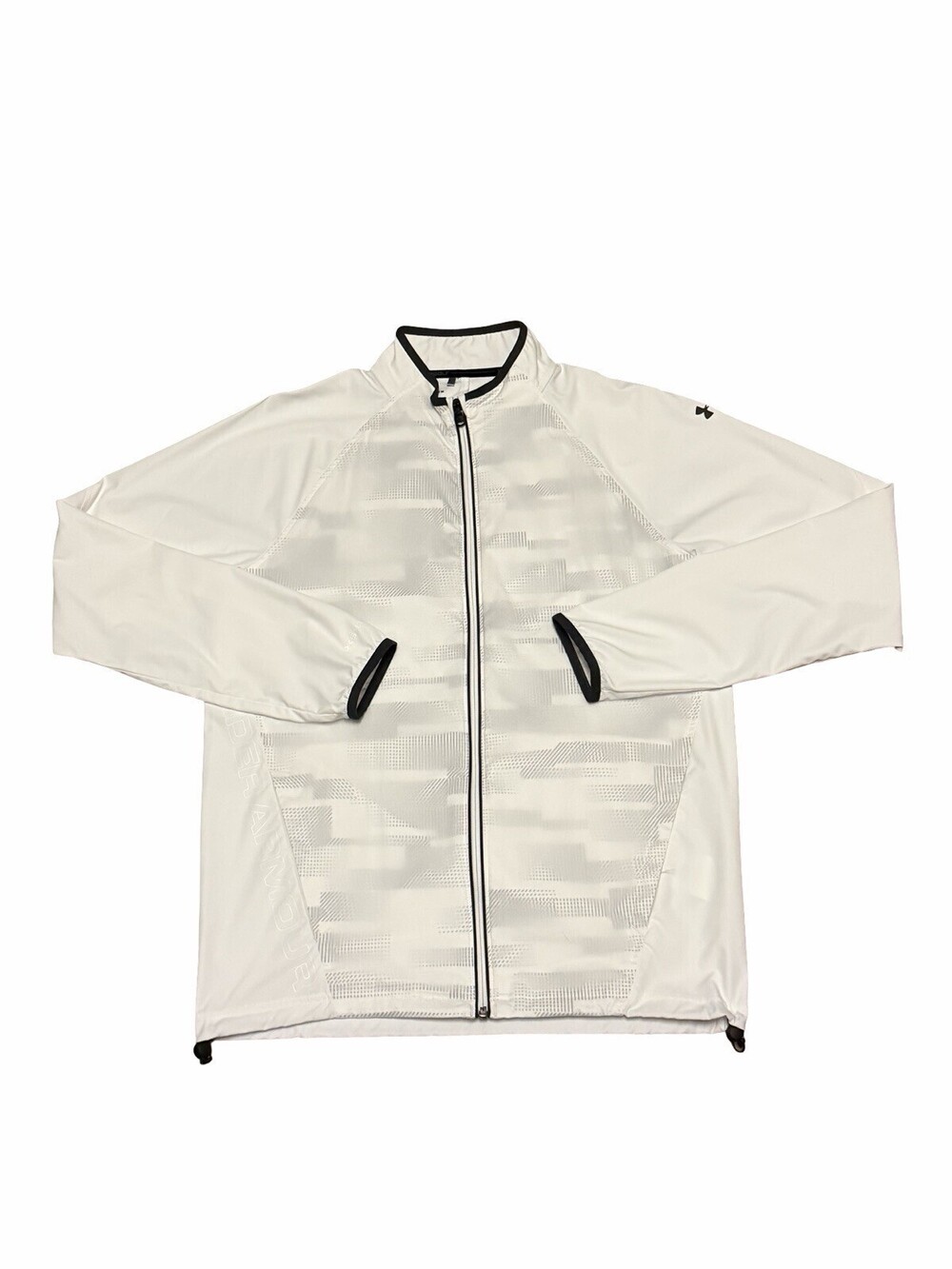 Size Medium Under Armour Golf Storm Fit Rain Jacket White Camo Long Sleeve